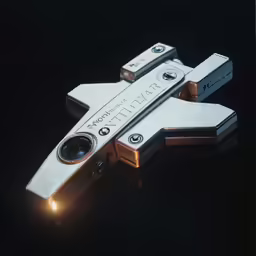 a close up of two lighters with lights in it