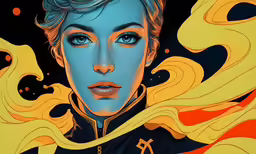 the blue and yellow paintings of friezet are artistically painted by female artists