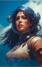 a woman is wearing scuba gear as she stares at the camera