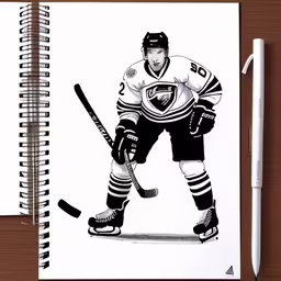 a drawing of a hockey player with the number 20 on his jersey,a drawing of a hockey player from the edmonton oilers