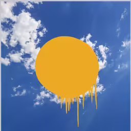 an abstract picture of yellow drops floating from the sky
