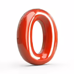 the number zero on an isolated white background