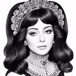 an older photo of a woman wearing a tiara