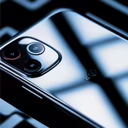 the back of a cell phone that is in use