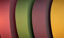 many color papers lined up with one another