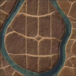 a river surrounded by stones in a big city