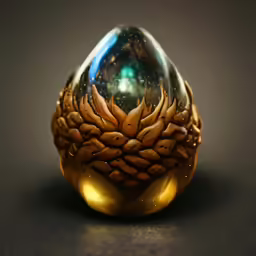 an unusual ring made from wooden logs and glass balls