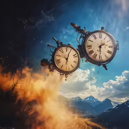 an incredible view of two clock towers in the air