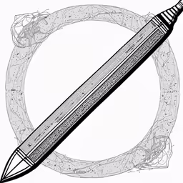 a pen with a blank area inside a circular frame