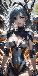 an image of a woman with armor and horns