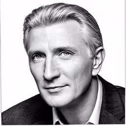 a black and white photo of an older man