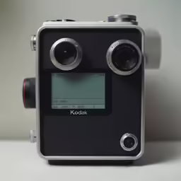 an old camera has two large black buttons