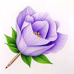 drawing of purple flowers on a white background