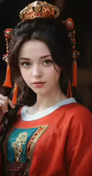 a very pretty woman in a chinese dress