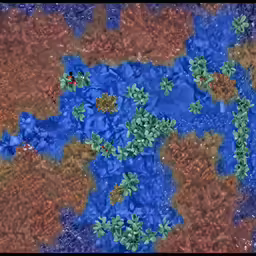 the image shows an abstract, blue water area