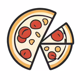 a slice of pizza and two slices are missing