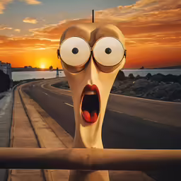 there is a strange face on the post