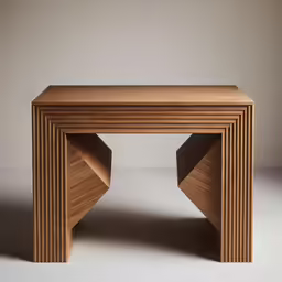 a set of wooden benches made out of thin plywood