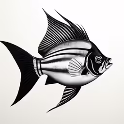 a fish is shown on the wall, and it looks to be drawing