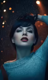 a woman posing with her hands on her head