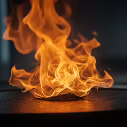 fire is burning in the middle of the floor