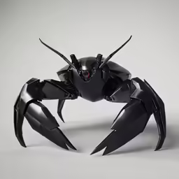 black spider in motion against a white background