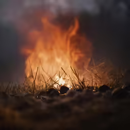 the fire in the field looks like something out of a movie