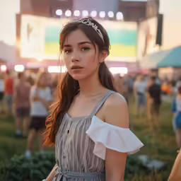 an image of girl wearing a headband in the park