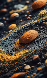 a few drops of rain are sitting on the black surface