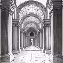an illustration of an entryway inside a building