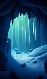 snow - covered ground near the bottom of a tunnel