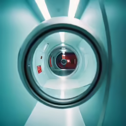 a circular view of a circular hallway