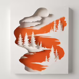 the artwork is made with cut out paper and painted with acrylic paint