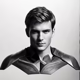 a man with the superman suit on his face