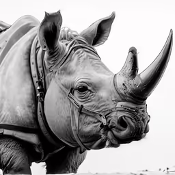 an image of black rhinoceros that are facing away