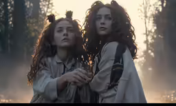 two young girls standing next to each other
