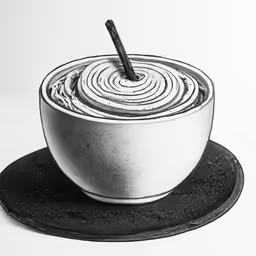a bowl with a fork inside of it