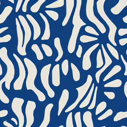 a white and blue pattern on a blue surface