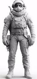 the 3d model is of an alien with an arm extended