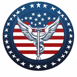 the united states of america emblem with stars and an eagle