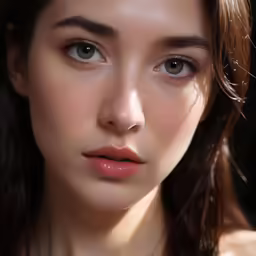 a close up shot of a woman wearing a necklace