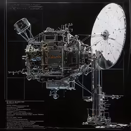 a model of a space shuttle in a blueprint