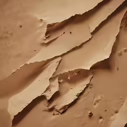 torn paint is shown on a brown paper