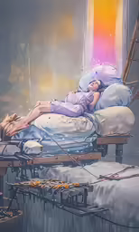 an image of a woman laying in bed