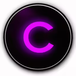 a pink circle with the letter c on it