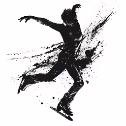 a man in silhouette riding on a skateboard