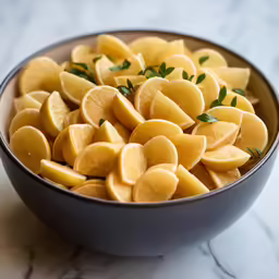 sliced oranges in a bowl with herbs