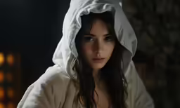 a woman wearing white is dressed in a ghost costume