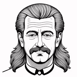 a black and white drawing of a man with long hair and beard,a drawing of john f kennedy jr,this image is a drawing of an actor,a drawing of a person with long hair,a bearded man with long hair and mustaches