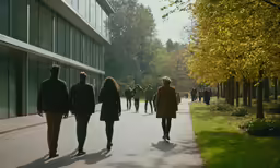 people are walking and strolling down the street